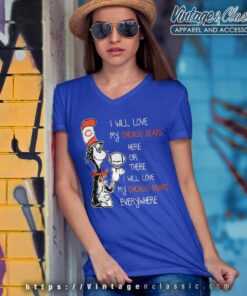 Dr Seuss Here Or There I Will Love Chicago Bears Everywhere V Neck TShirt