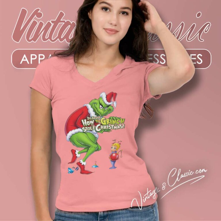 Dr Seuss How The Grinch Stole Christmas V Neck TShirt Dr Seuss How The Grinch Stole Christmas V Neck TShirt