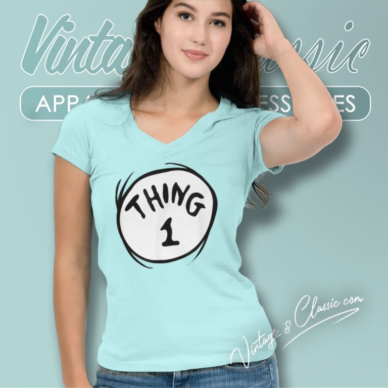 Dr Seuss Thing 1 V Neck TShirt Dr Seuss Thing 1 V Neck TShirt