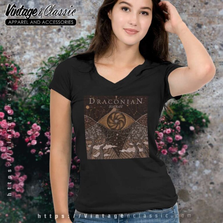 Draconian Shirt Sovran Album Cover V Neck TShirt Draconian Shirt Sovran Album Cover V Neck TShirt