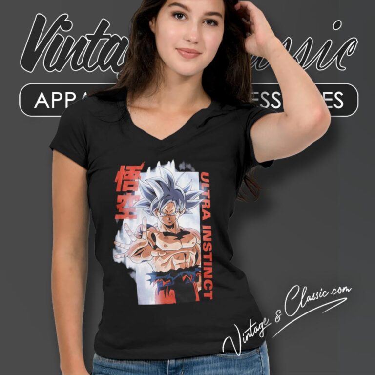 Dragon Ball Super Goku Ultra Instinct V Neck TShirt Dragon Ball Super Goku Ultra Instinct V Neck TShirt