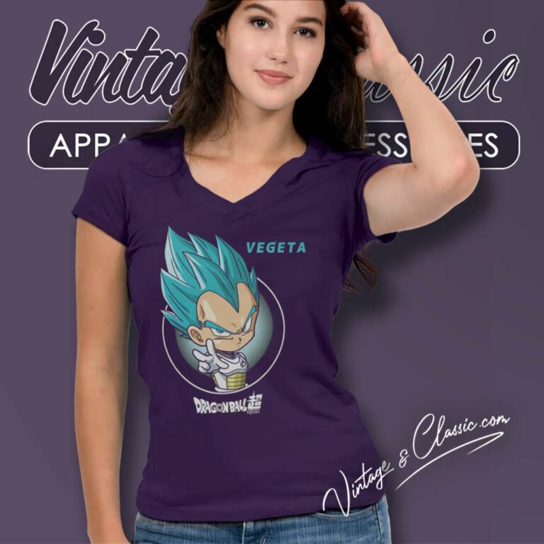 Dragon Ball Super Vegeta Chibi V Neck TShirt Dragon Ball Super Vegeta Chibi V Neck TShirt