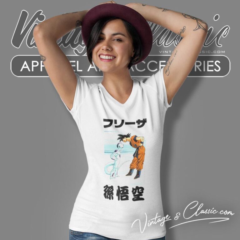 Dragon Ball Z Frieza Goku Stare Down V Neck TShirt Dragon Ball Z Frieza Goku Stare Down V Neck TShirt