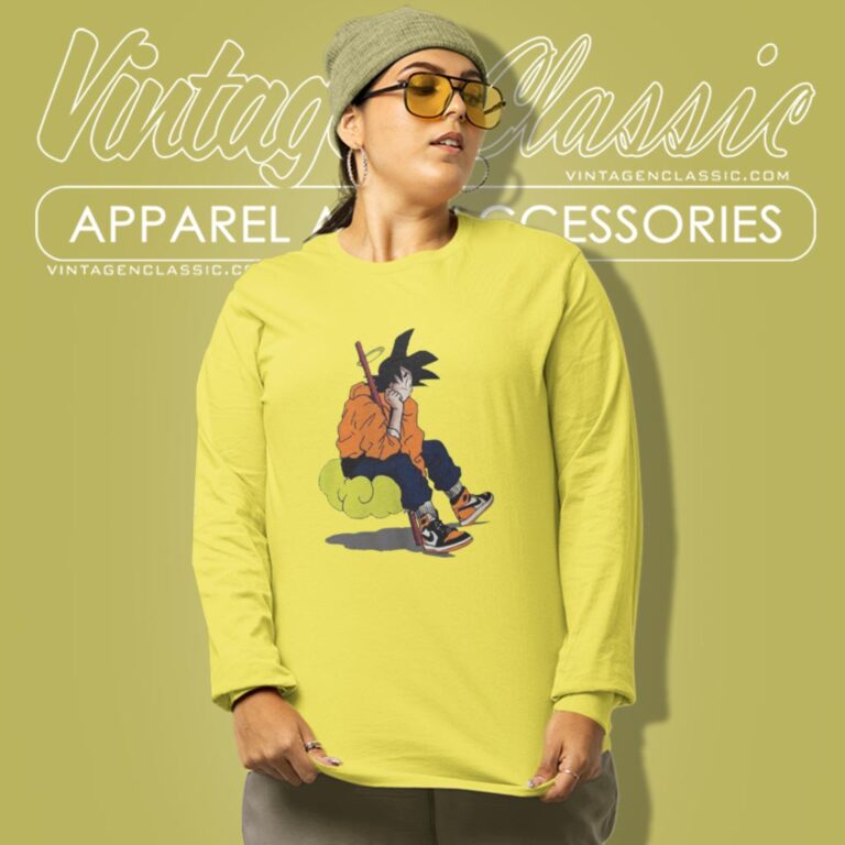 Dragon Ball Z Goku Nimbus Cloud Nike Air Jordan Long Sleeve Tee Dragon Ball Z Goku Nimbus Cloud Nike Air Jordan Long Sleeve Tee
