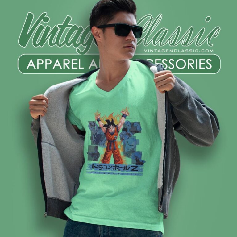 Dragon Ball Z Goku Vintage Graphic V Neck TShirt Dragon Ball Z Goku Vintage Graphic V Neck TShirt