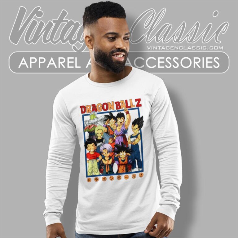 Dragon Ball Z Kanji Characters Long Sleeve Tee Dragon Ball Z Kanji Characters Long Sleeve Tee