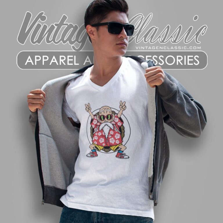 Dragon Ball Z Master Roshi Peace And Love V Neck TShirt Dragon Ball Z Master Roshi Peace And Love V Neck TShirt