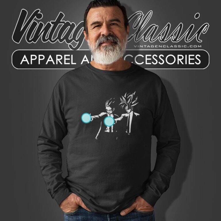 Dragon Ball Z Pulp Fiction Crossover Goku Long Sleeve Tee Dragon Ball Z Pulp Fiction Crossover Goku Long Sleeve Tee