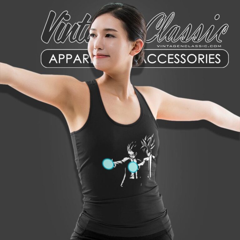 Dragon Ball Z Pulp Fiction Crossover Goku Tank Top Racerback Dragon Ball Z Pulp Fiction Crossover Goku Tank Top Racerback