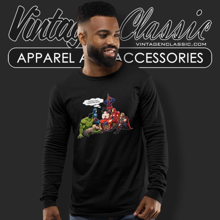 Dragon Ball Z Saved The World Goku Avengers Long Sleeve Tee Dragon Ball Z Saved The World Goku Avengers Long Sleeve Tee