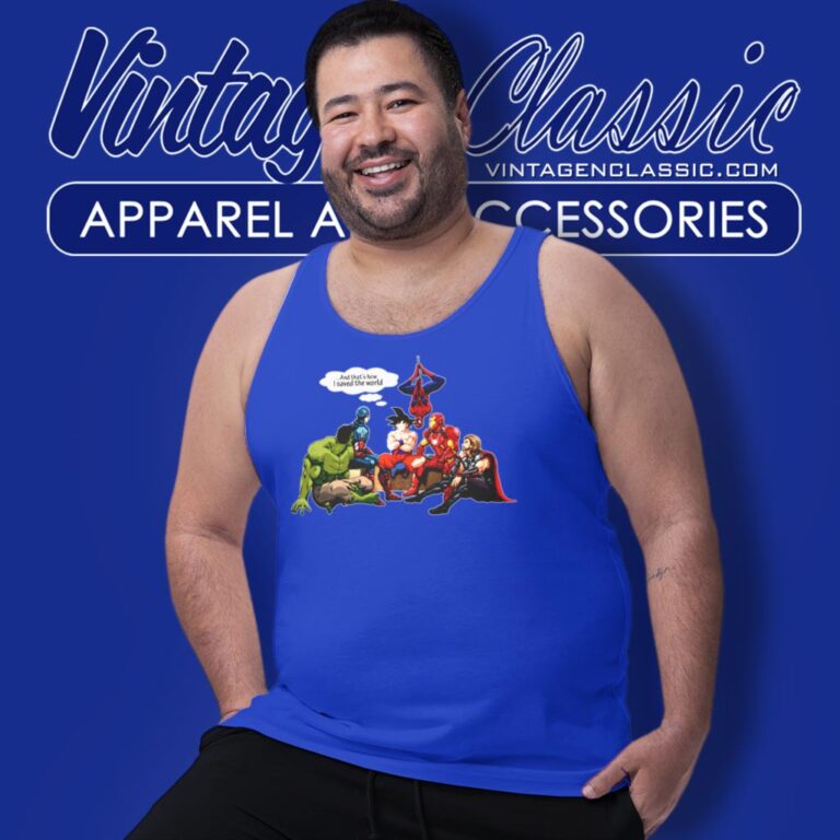 Dragon Ball Z Saved The World Goku Avengers Tank Top Racerback Dragon Ball Z Saved The World Goku Avengers Tank Top Racerback