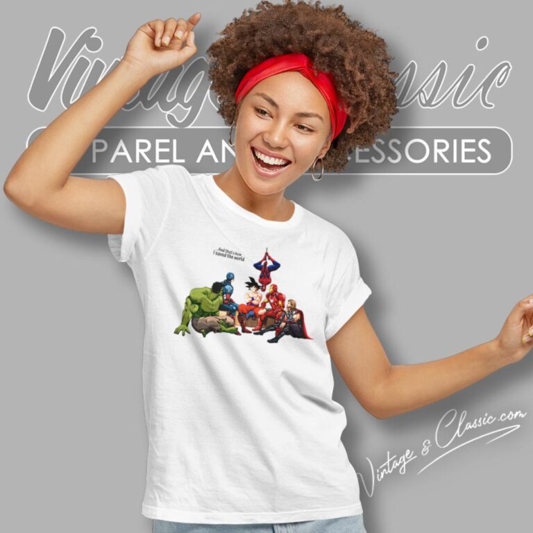 Dragon Ball Z Saved The World Goku Avengers Women T Shirt Dragon Ball Z Saved The World Goku Avengers Women T Shirt
