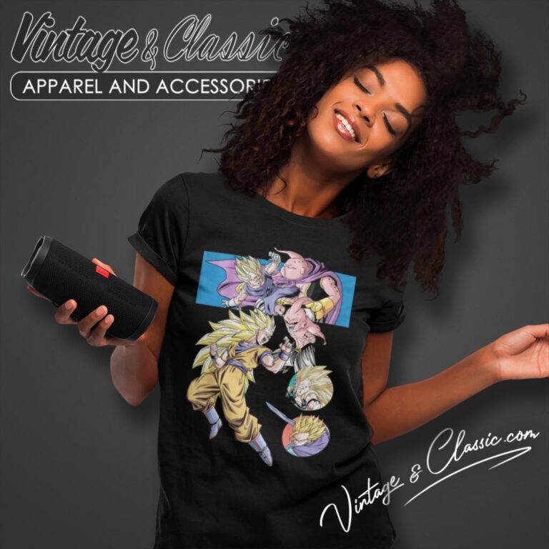 Dragon Ball Z Shirt Majin Buu Vs Gohan Goku Trunks And Vegeta Women T Shirt Dragon Ball Z Shirt Majin Buu Vs Gohan Goku Trunks And Vegeta Women T Shirt