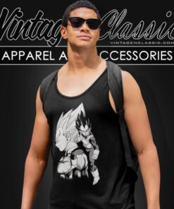 Dragon Ball Z Shirt Vegeta Black And White Art Tank Top Racerback