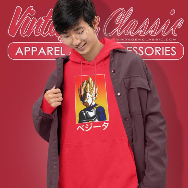 Dragon Ball Z Super Saiyan Vegeta And Kanji Hoodie Dragon Ball Z Super Saiyan Vegeta And Kanji Hoodie