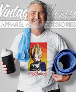 Dragon Ball Z Super Saiyan Vegeta And Kanji V Neck TShirt