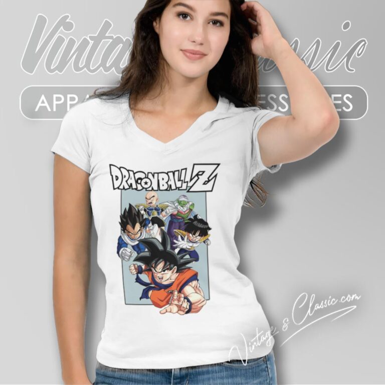 Dragon Ball Z Team Graphic V Neck TShirt Dragon Ball Z Team Graphic V Neck TShirt