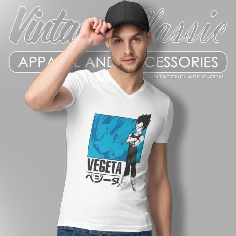 Dragon Ball Z Vegeta Character Classic Graphic V Neck TShirt Dragon Ball Z Vegeta Character Classic Graphic V Neck TShirt