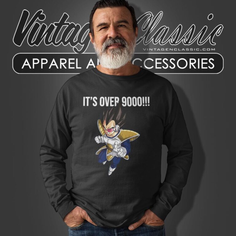 Dragon Ball Z Vegeta It S Over 9000 Long Sleeve Tee Dragon Ball Z Vegeta It S Over 9000 Long Sleeve Tee