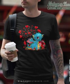 Dragon Valentines Day with Tree Hearts Shirt