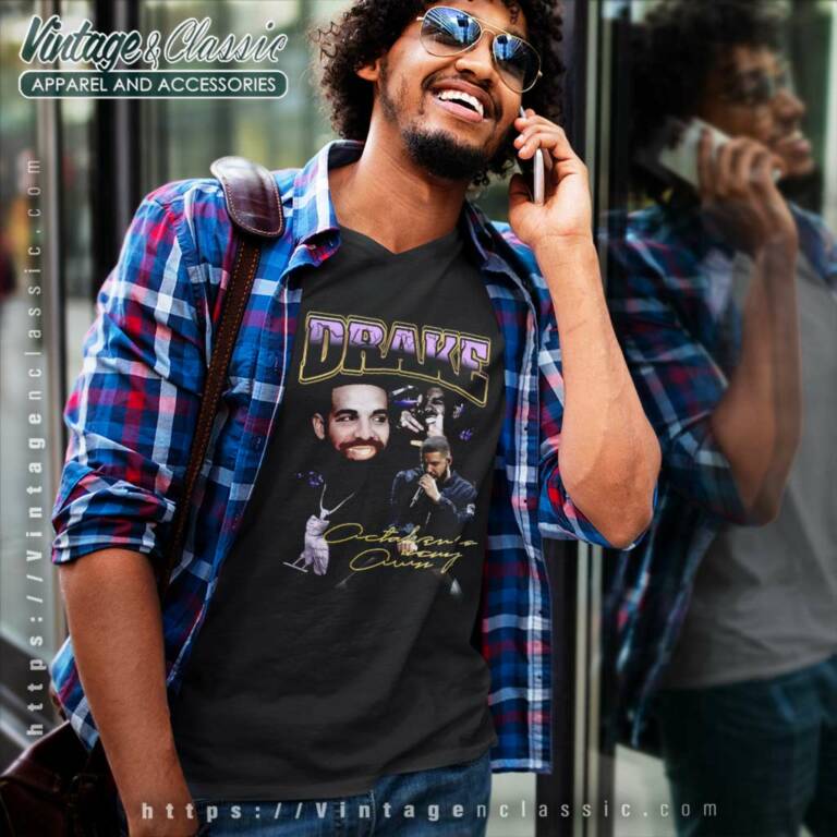 Drake Bootleg 90s Retro V Neck TShirt Drake Bootleg 90s Retro V Neck TShirt
