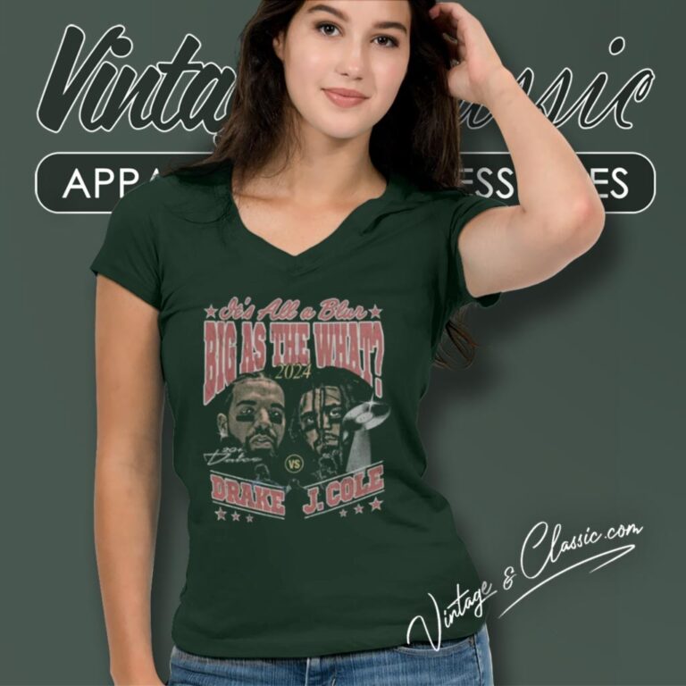 Drake J Cole Tour Shirt Its All Blur Tour 2024 V Neck TShirt Drake J Cole Tour Shirt Its All Blur Tour 2024 V Neck TShirt
