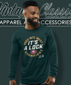 Dre Greenlaw 49ers Nfc West Its A Lock Champions 2023 Long Sleeve Tee