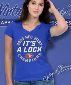 Dre Greenlaw San Francisco 49ers 2023 Nfc West Its A Lock Champions V Neck TShirt