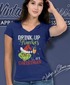 Drink Up Grinches Its Chrristmas V Neck TShirt