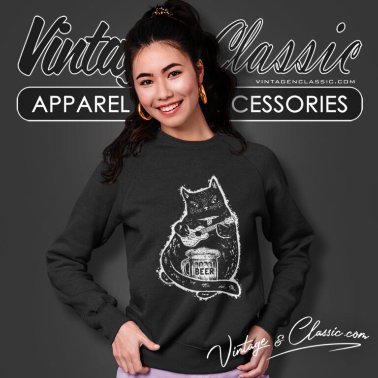 Drunk Cat Ukulele Beer Sweatshirt Drunk Cat Ukulele Beer Sweatshirt