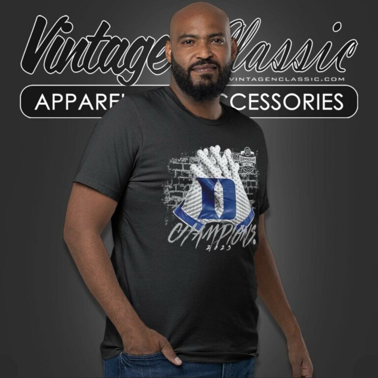 Duke Blue Devils 2023 76 Birmingham Bowl Champions Gloves T Shirt Duke Blue Devils 2023 76 Birmingham Bowl Champions Gloves T Shirt