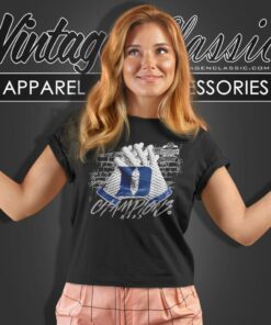 Duke Blue Devils 2023 76 Birmingham Bowl Champions Gloves Women T Shirt