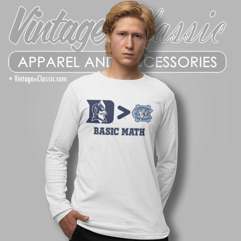 Duke Blue Devils Better North Carolina Tar Heels Basic Math Long Sleeve Tee Duke Blue Devils Better North Carolina Tar Heels Basic Math Long Sleeve Tee