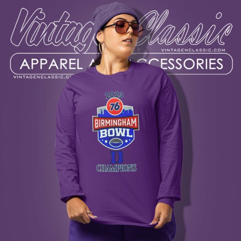 Duke Blue Devils Champions 2023 76 Birmingham Bowl Logo Long Sleeve Tee Duke Blue Devils Champions 2023 76 Birmingham Bowl Logo Long Sleeve Tee