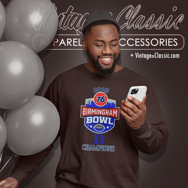 Duke Blue Devils Champions 2023 76 Birmingham Bowl Logo Sweatshirt Duke Blue Devils Champions 2023 76 Birmingham Bowl Logo Sweatshirt