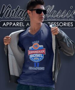 Duke Blue Devils Champions 2023 76 Birmingham Bowl Logo V Neck TShirt