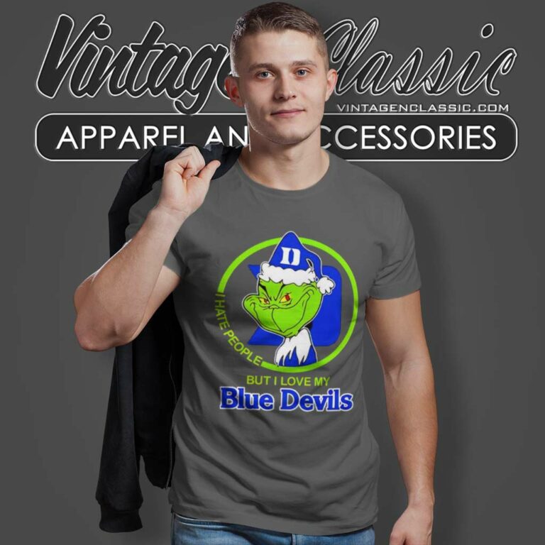 Duke Blue Devils Ncaa Christmas Grinch Shirt I Hate People But I Love My Duke T Shirt Duke Blue Devils Ncaa Christmas Grinch Shirt I Hate People But I Love My Duke T Shirt