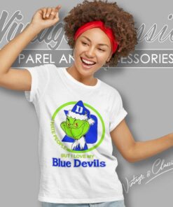 Duke Blue Devils Ncaa Christmas Grinch Shirt I Hate People But I Love My Duke Women TShirt