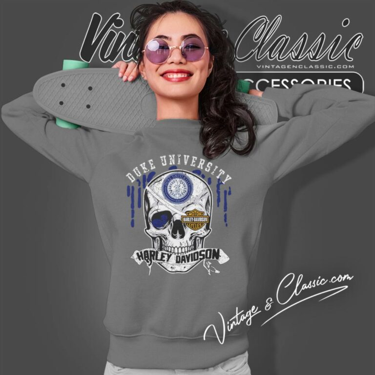 Duke University Harley Davidson Skull Sweatshirt Duke University Harley Davidson Skull Sweatshirt