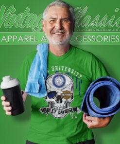 Duke University Harley Davidson Skull V Neck TShirt