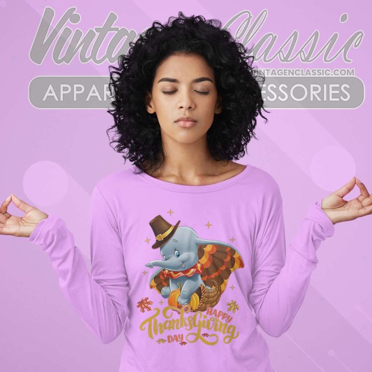 Dumbo Elephant Thanksgiving Long Sleeve Tee Dumbo Elephant Thanksgiving Long Sleeve Tee