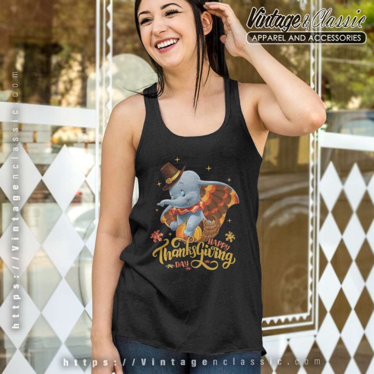 Dumbo Elephant Thanksgiving Tank Top Racerback Dumbo Elephant Thanksgiving Tank Top Racerback