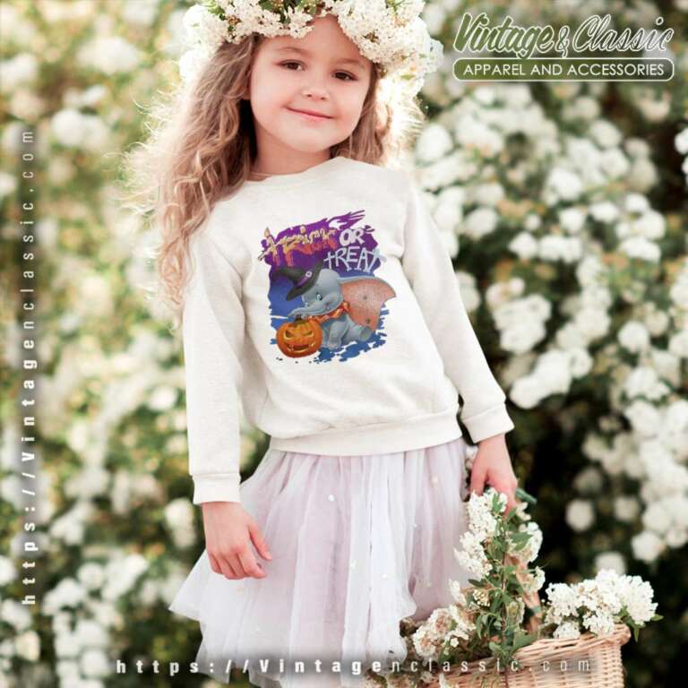Dumbo Treat Or Trick Disney Halloween kids Sweetshirt Dumbo Treat Or Trick Disney Halloween kids Sweetshirt