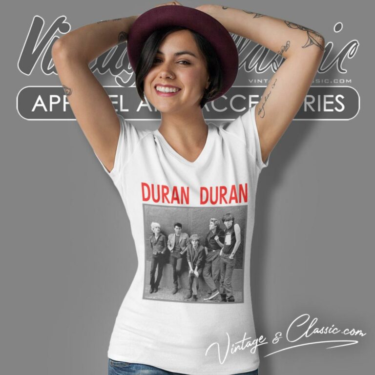 Duran Duran Old Photo V Neck TShirt Duran Duran Old Photo V Neck TShirt