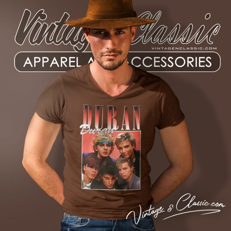 Duran Duran Vintage Graphic V Neck TShirt Duran Duran Vintage Graphic V Neck TShirt