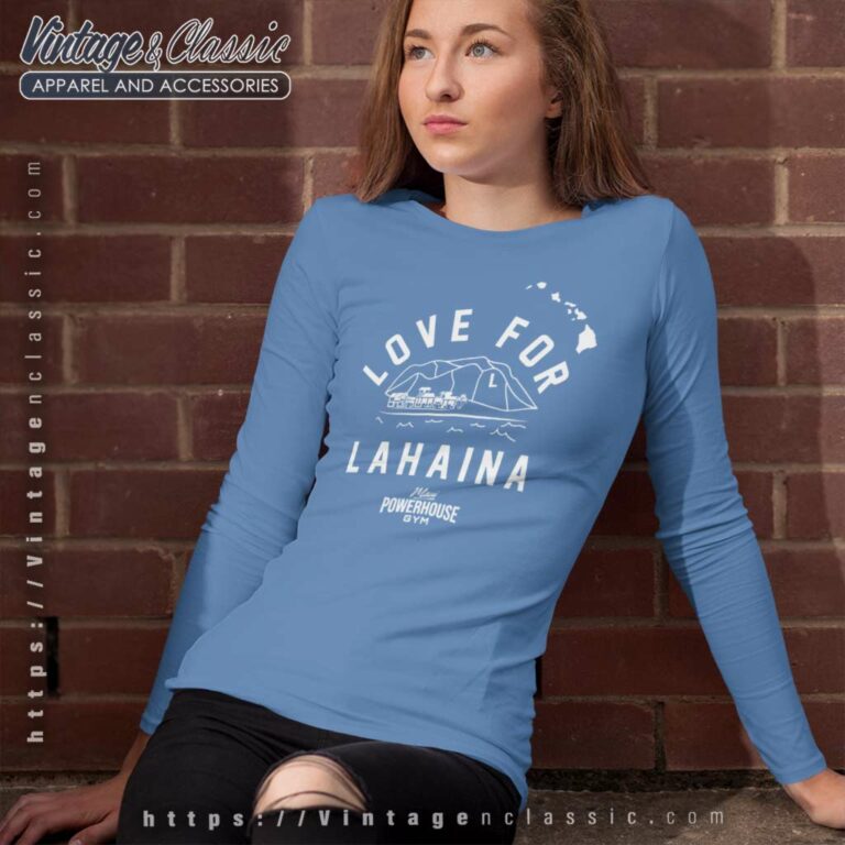 Dwayne Johnson Maui Powerhouse Gym Shirt Love For Lahaina Long Sleeve Tee Dwayne Johnson Maui Powerhouse Gym Shirt Love For Lahaina Long Sleeve Tee