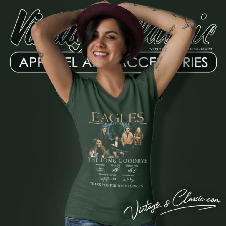 Eagles Shirt Final Tour The Long Goodbye Thank You For The Memories V Neck TShirt Eagles Shirt Final Tour The Long Goodbye Thank You For The Memories V Neck TShirt