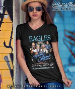 Eagles Shirt Hotel California 2023 Tour V Neck TShirt