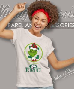 Eastern Michigan Eagles Ncaa Christmas Grinch Shirt I Hate People But I Love My Emu Women TShirt