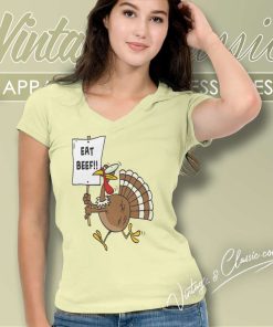Eat Beef Thanksgiving Iron On Transfer Shirt 4 Eat Beef Thanksgiving Iron On Transfer V Neck TShirt